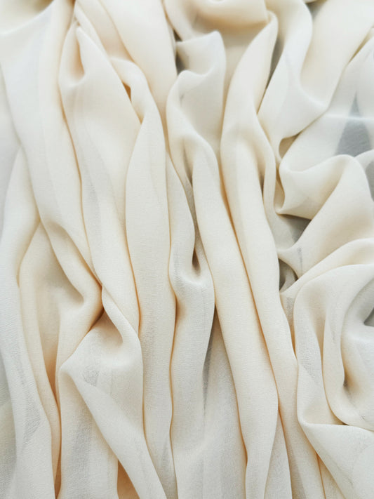 Cream White Radiant Chiffon