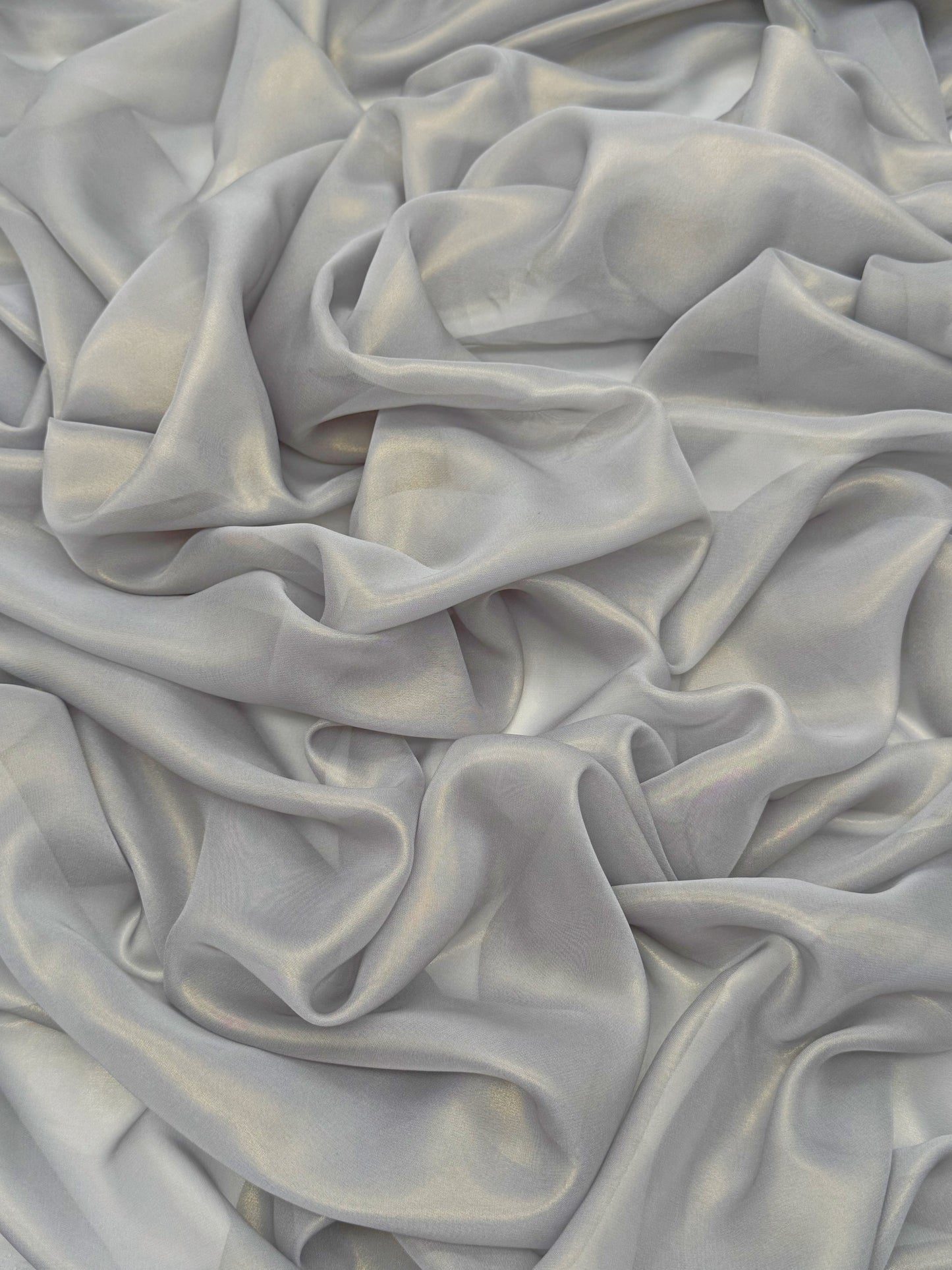 Deep Silver Gold Shimmer Chiffon