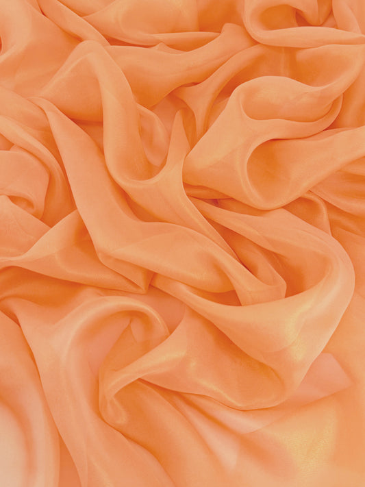 Lt. Orange Gold Shimmer Chiffon
