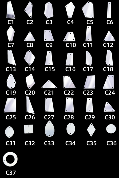 50 PCS Crystal Colour Acrylic Mirror Sew On Rhinestones