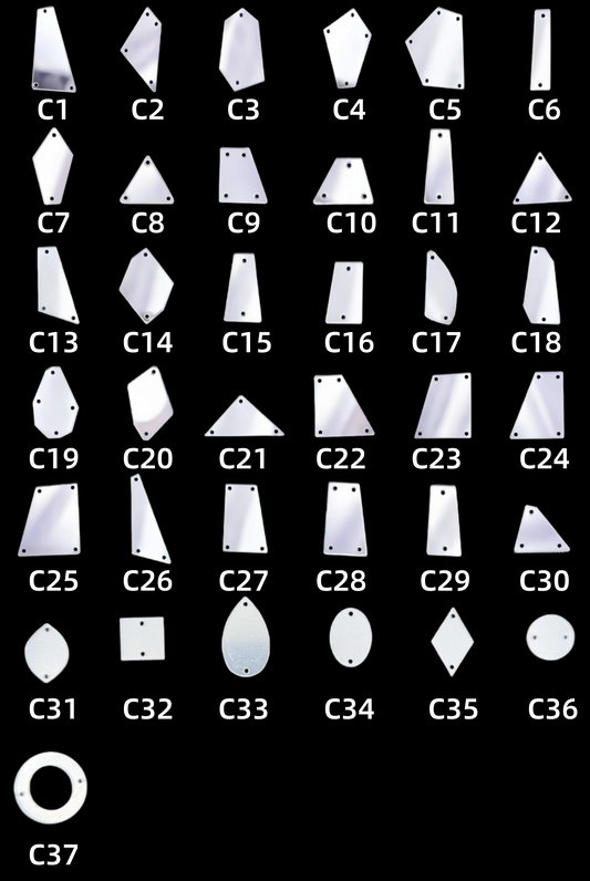 50 PCS Crystal Colour Acrylic Mirror Sew On Rhinestones
