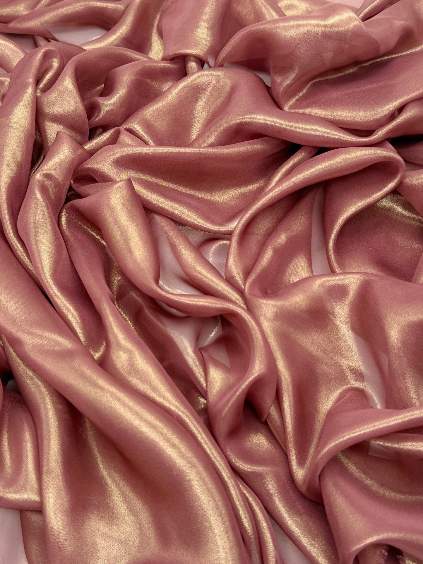 Lt. Maroon Gold Shimmer Chiffon