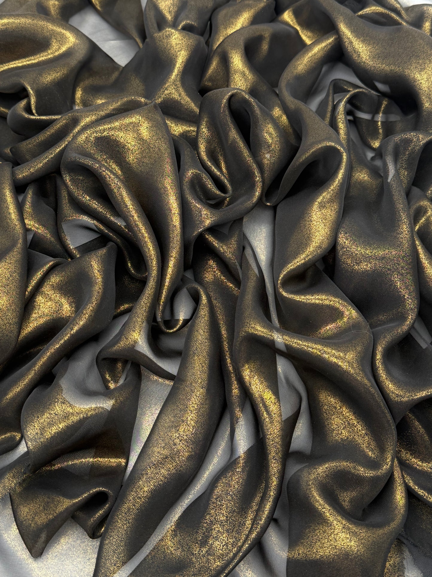 Black Gold Shimmer Chiffon