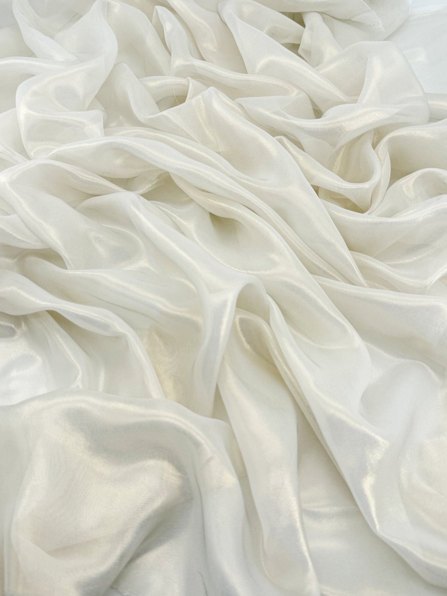 White Gold Shimmer Chiffon