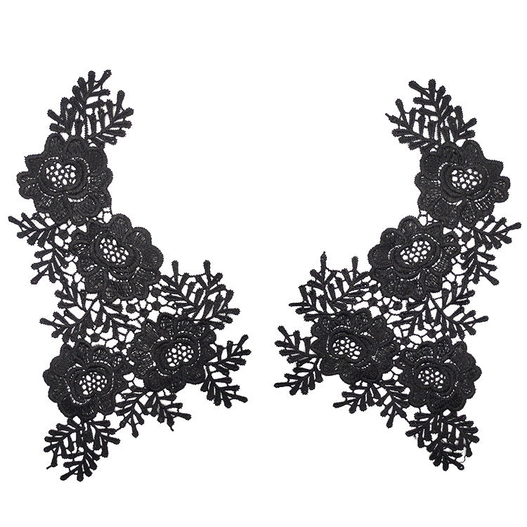 1 pair Flower Embroidery Patch Lace