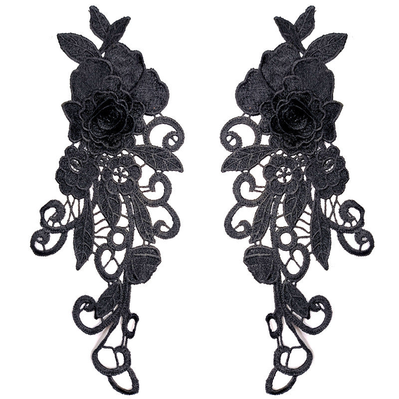 1 pair 3D color lace applique craft flower patch