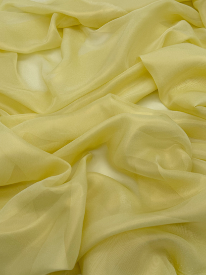 Lemon Gold Shimmer Chiffon
