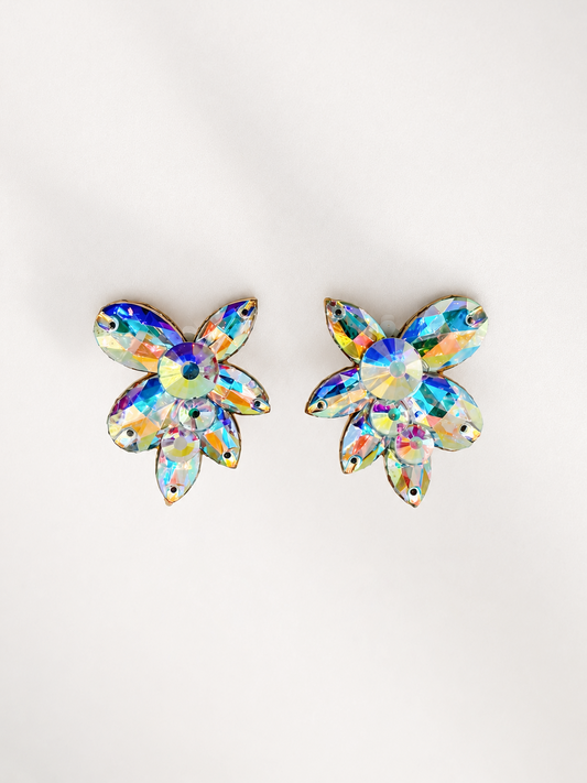 MMQ01  Crystal AB Statement Rhinestone Earrings