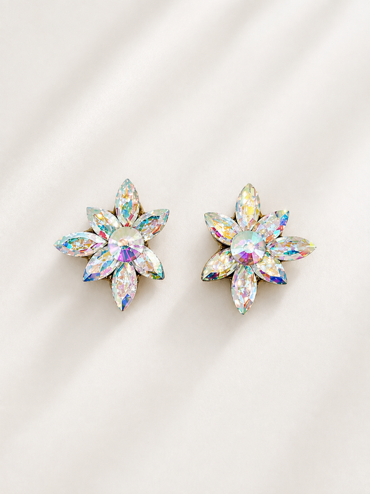 MMQ03 Crystal AB Statement Rhinestone Earrings