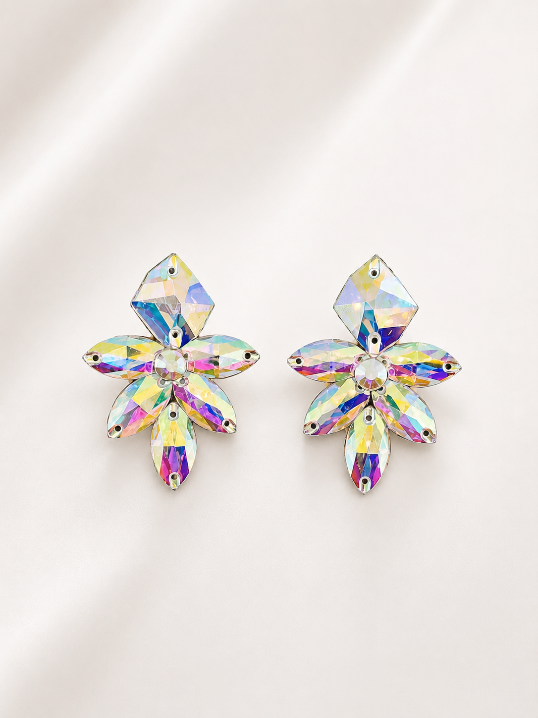 MMQ04 Crystal AB Statement Rhinestone Earrings