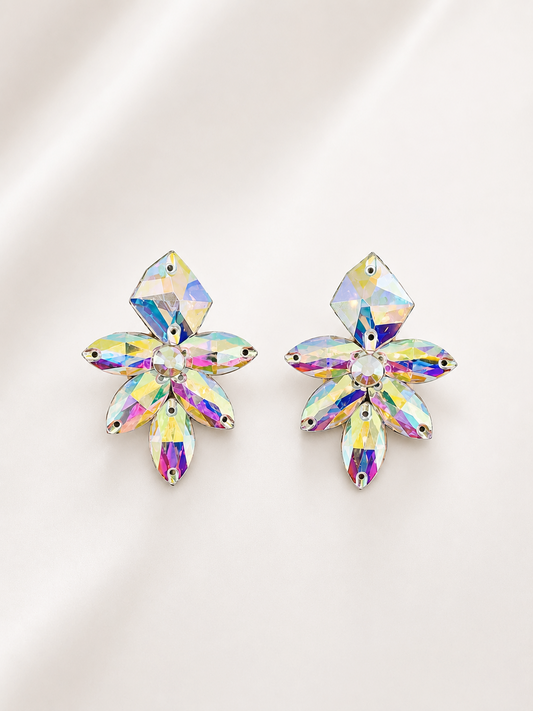 MMQ04 Crystal AB Statement Rhinestone Earrings