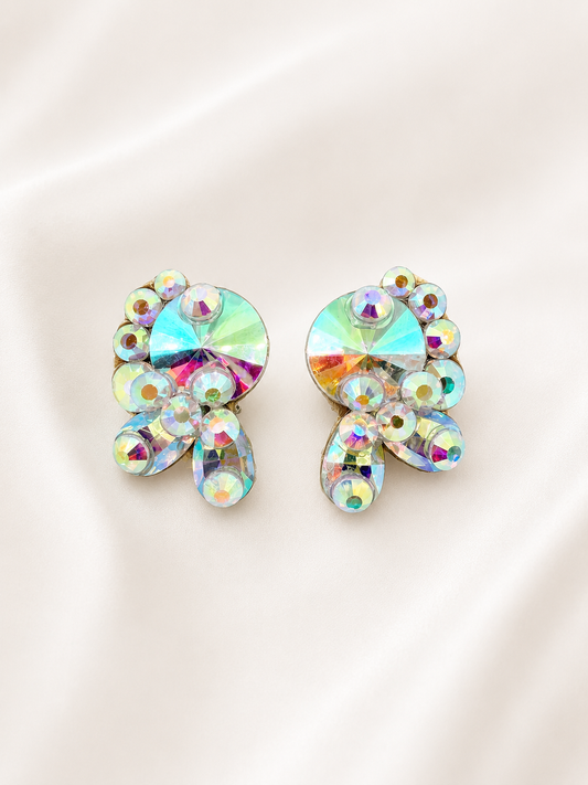 MMQ05 Crystal AB Statement Rhinestone Earrings