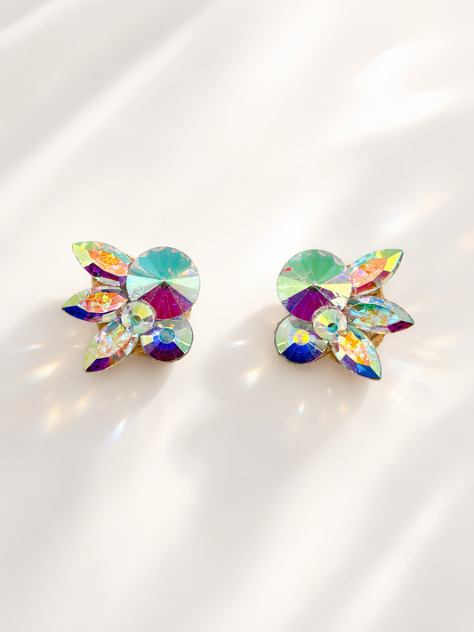 MMQ06 Crystal AB Statement Rhinestone Earrings