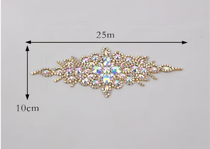 Multicolor rhinestone applique Beaded Clothing Decoration