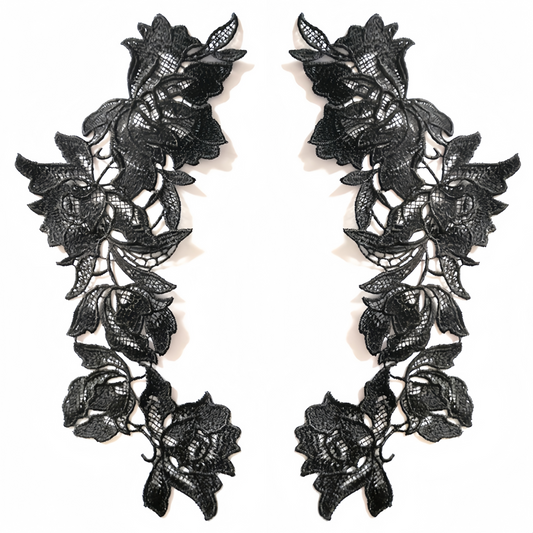 1 pair Flower Embroidery Patch Lace