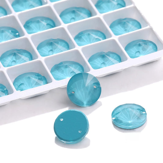 K9 Aquamarine MK CRYSTAL ROUND RIVOLI