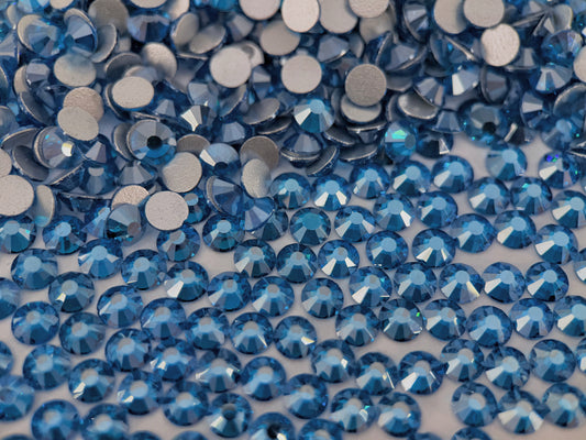 Capri blue satin Flatback Non Hotfix Rhinestones