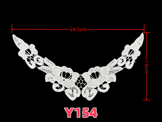 Y154 Glowing Silk Embroidery Collar Water Soluble Lace Necklace 3D Hollow Out Embroidery Fake Necktie For Special Occasions