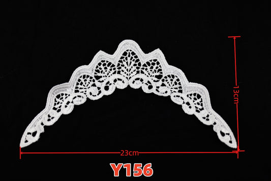 Y156 Glowing Silk Embroidery Collar Water Soluble Lace Necklace 3D Hollow Out Embroidery Fake Necktie For Special Occasions