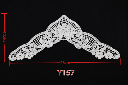 Y157 Glowing Silk Embroidery Collar Water Soluble Lace Necklace 3D Hollow Out Embroidery Fake Necktie For Special Occasions