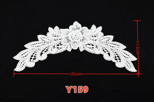 Y159 Glowing Silk Embroidery Collar Water Soluble Lace Necklace 3D Hollow Out Embroidery Fake Necktie For Special Occasions