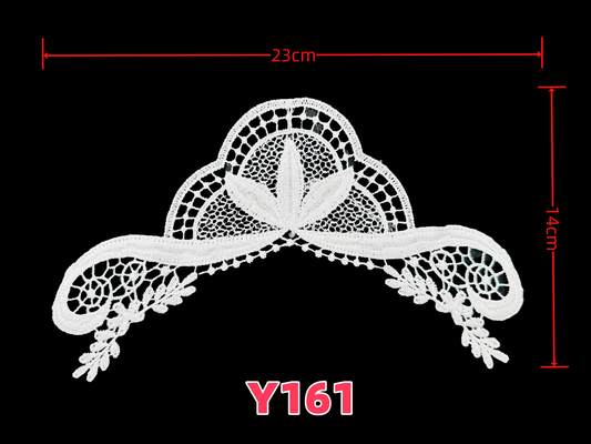 Y161 Glowing Silk Embroidery Collar Water Soluble Lace Necklace 3D Hollow Out Embroidery Fake Necktie For Special Occasions