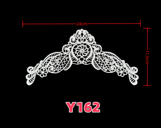 Y162 Glowing Silk Embroidery Collar Water Soluble Lace Necklace 3D Hollow Out Embroidery Fake Necktie For Special Occasions