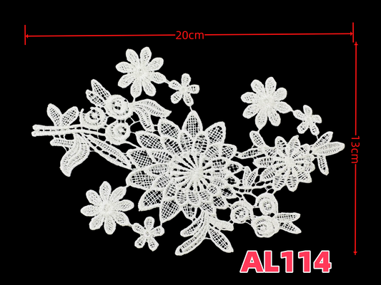 AL114 Glowing Silk Embroidery Collar Water Soluble Lace Necklace 3D Hollow Out Embroidery Fake Necktie For Special Occasions