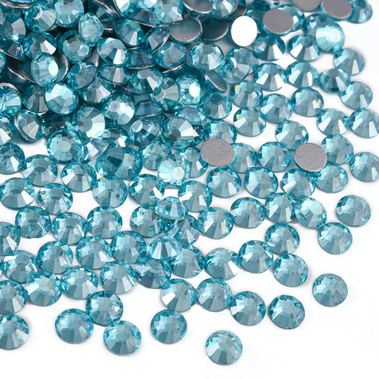 Aquamarine Satin Flatback Non Hotfix Rhinestones