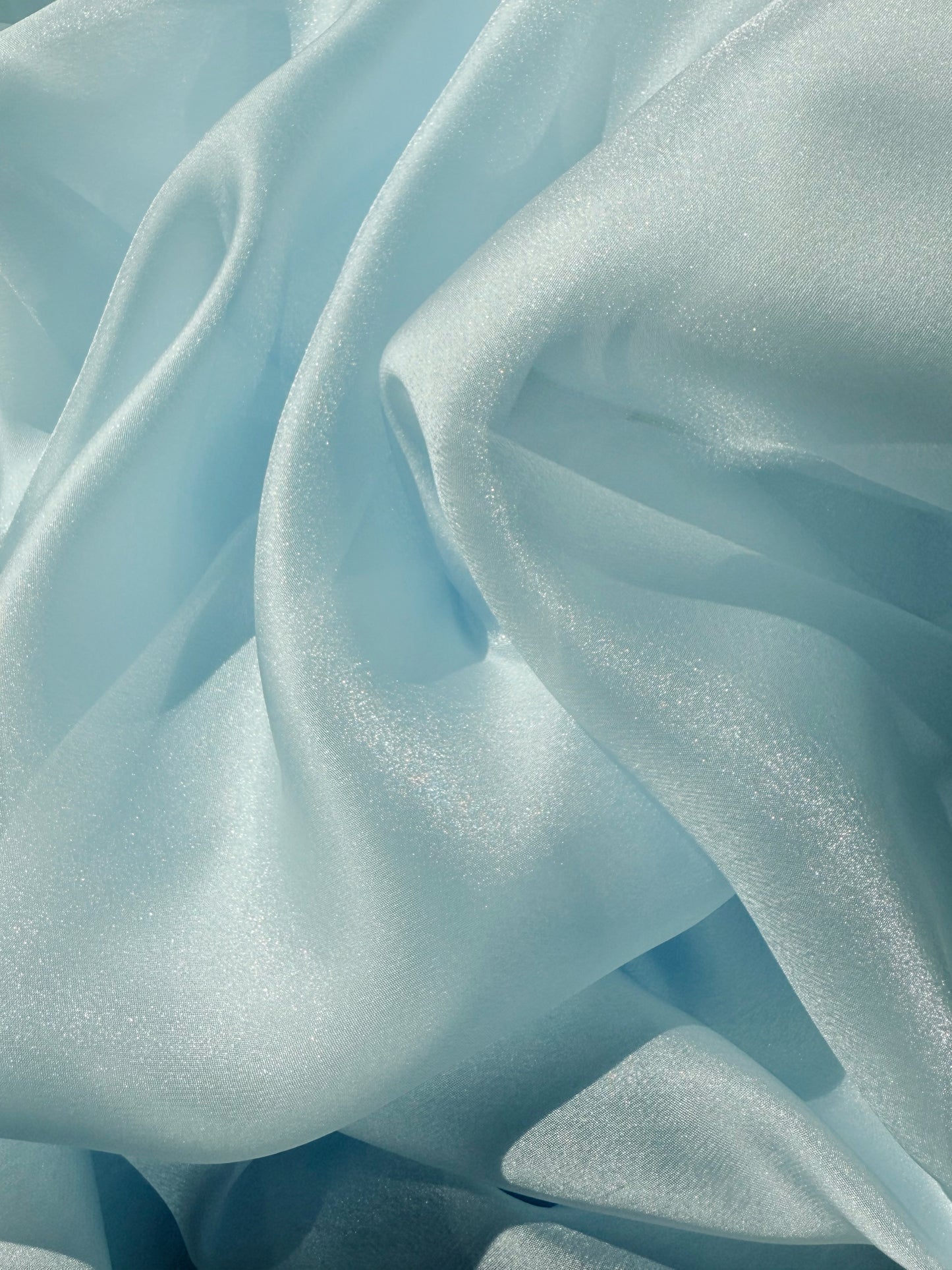 Baby Blue Shimmer Chiffon