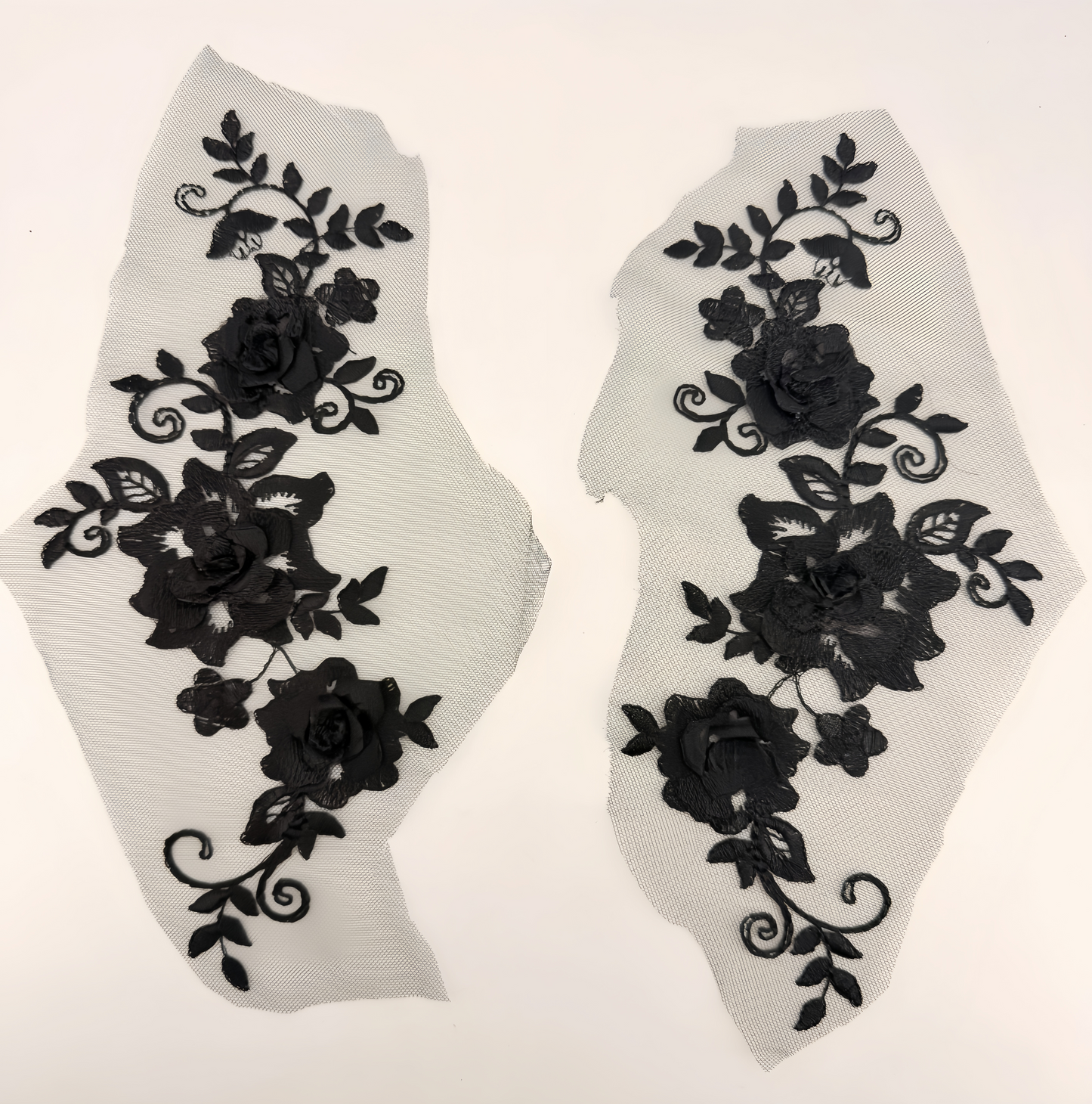 MM030 1 Pair 3D color lace applique craft flower patch
