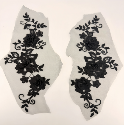 MM030 1 Pair 3D color lace applique craft flower patch