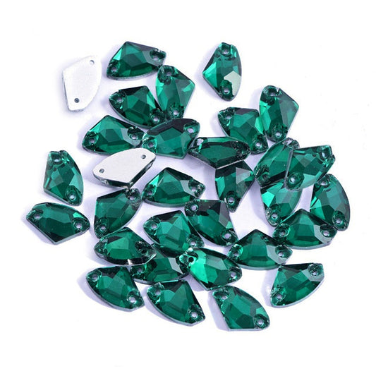 Blue Zircon Axe Shape Sew On Rhinestone