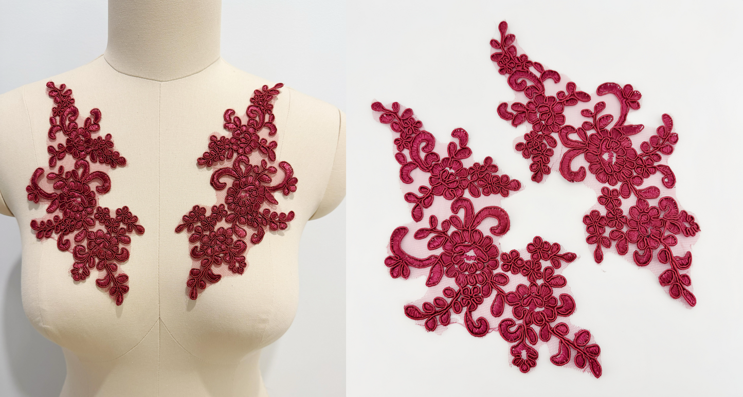 MM013 1 Pair Embroidered Applique