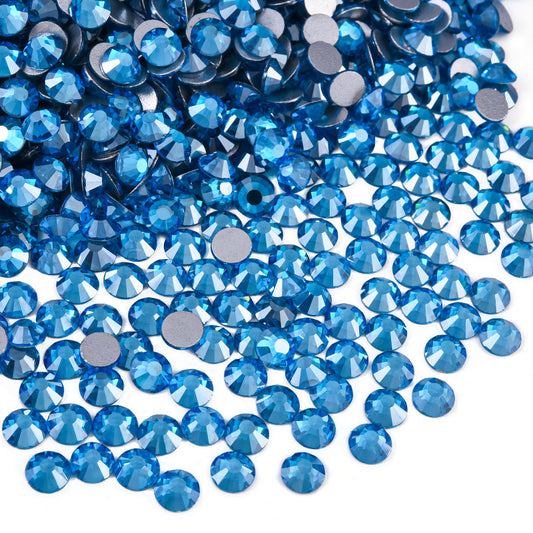 Capri blue satin Flatback Non Hotfix Rhinestones