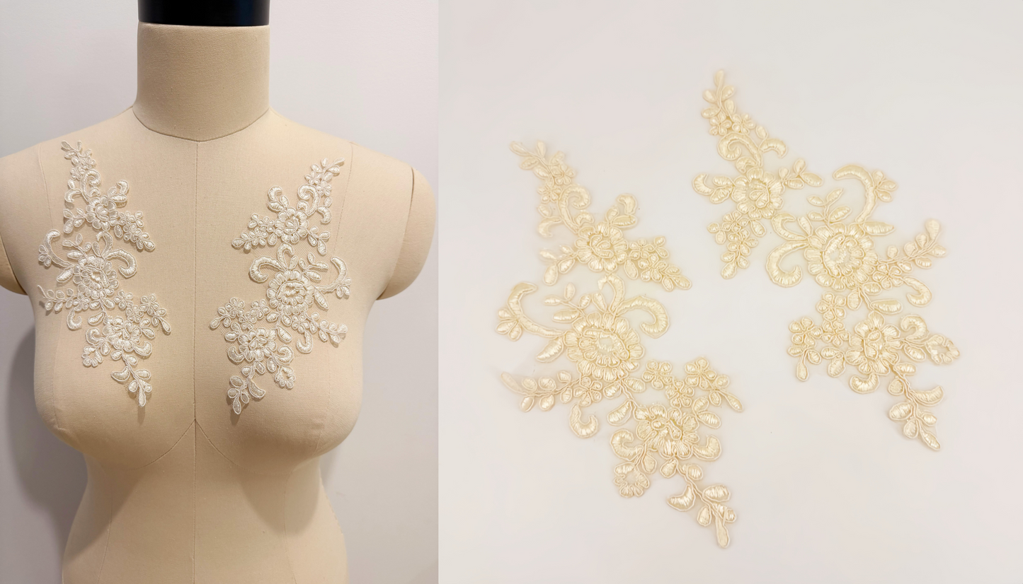 MM013 1 Pair Embroidered Applique