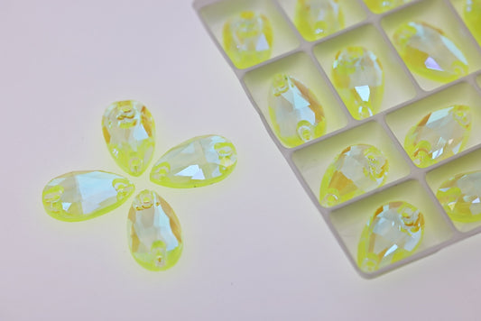 CITRINE AB NEON Glass Teardrop