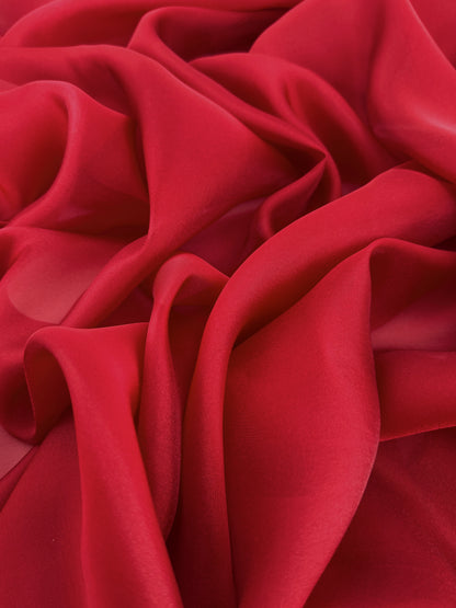 Deep Red Shimmer Chiffon