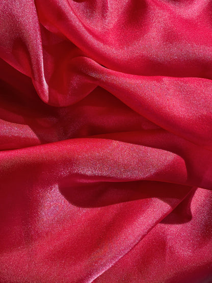 Deep Red Shimmer Chiffon
