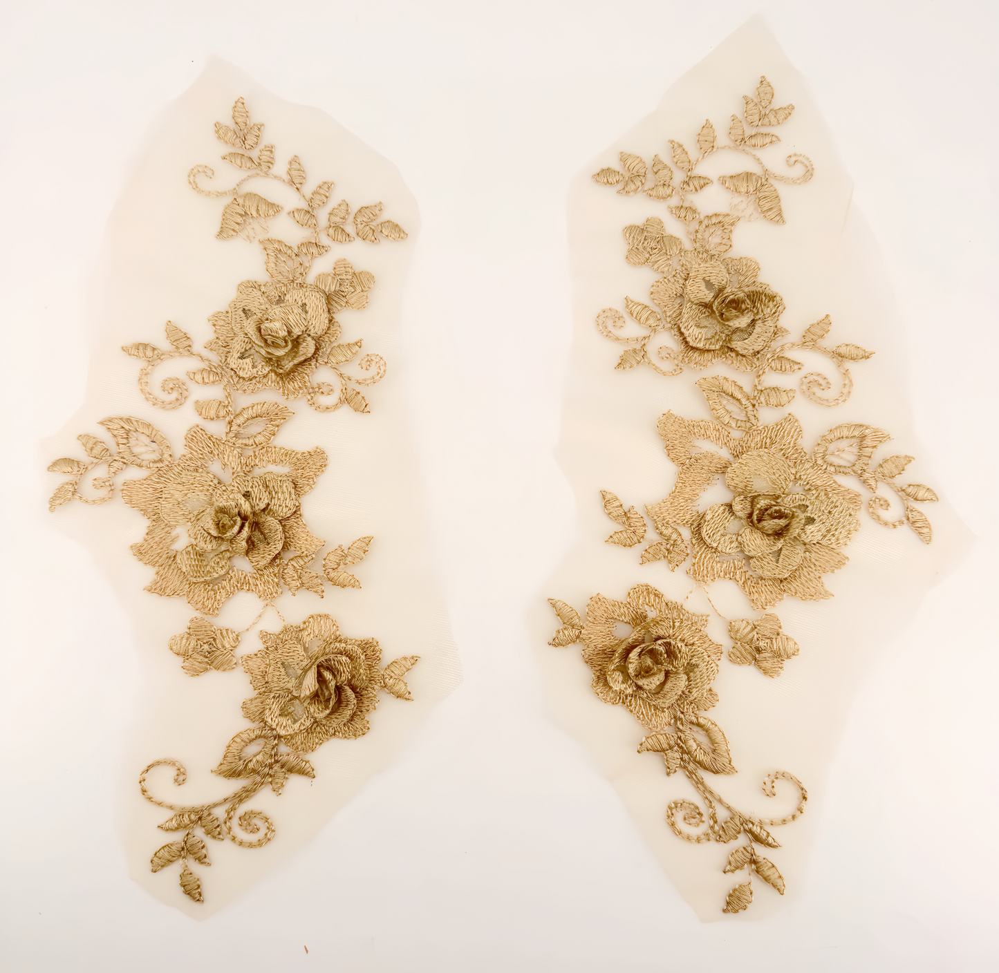 MM030 1 Pair 3D color lace applique craft flower patch