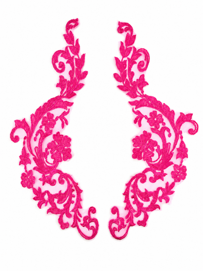 MM041 1 Pair Colorful Embroidery Flower Lace Patch