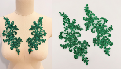 MM013 1 Pair Embroidered Applique