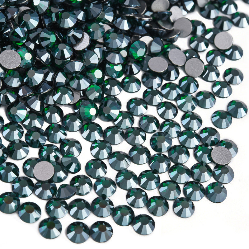Emerald Satin Flatback Non Hotfix Rhinestones