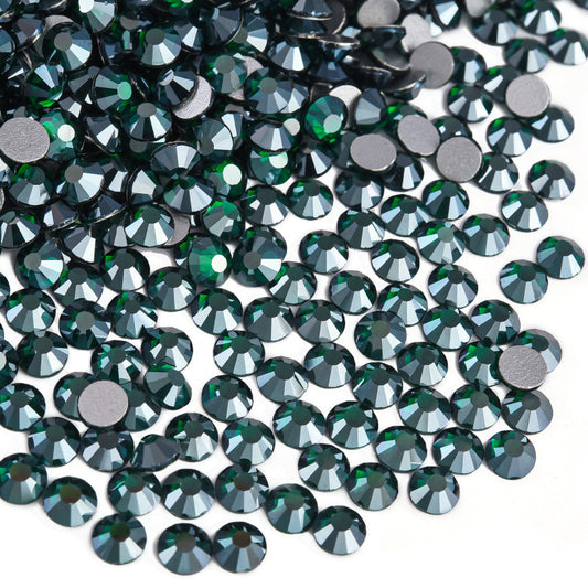 Emerald Satin Flatback Non Hotfix Rhinestones
