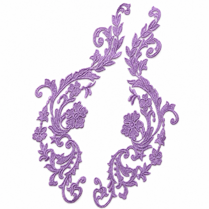MM041 1 Pair Colorful Embroidery Flower Lace Patch