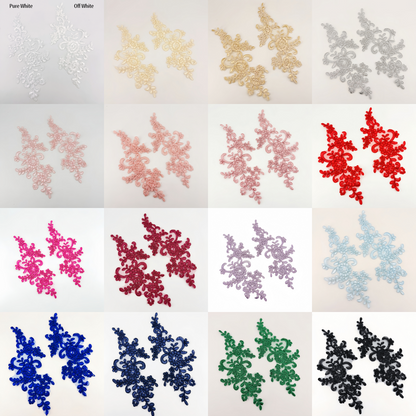 MM013 1 Pair Embroidered Applique