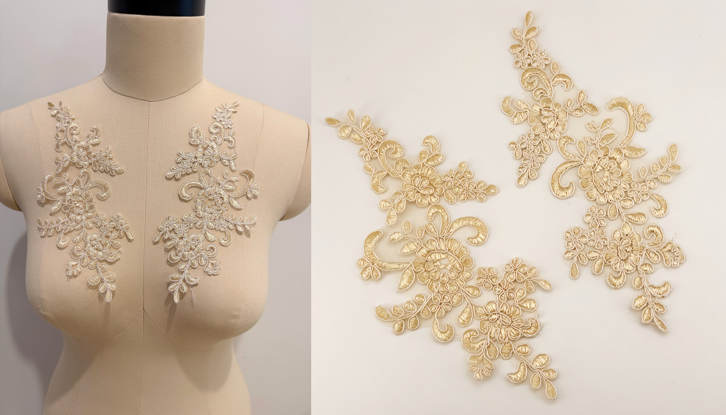 MM013 1 Pair Embroidered Applique