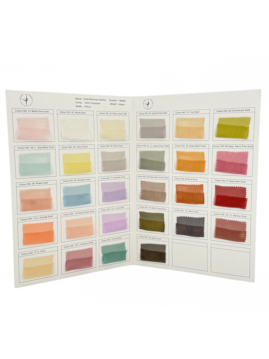 Gold Shimmer Chiffon Colour Chart