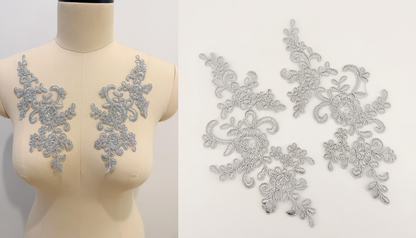 MM013 1 Pair Embroidered Applique