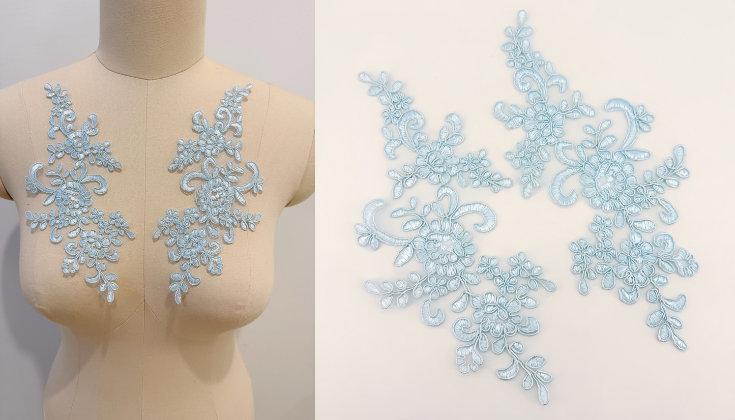 MM013 1 Pair Embroidered Applique